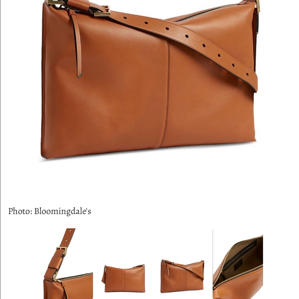 All Saints Edbury Desert Tan Cognac Rust Leather shoulder bag